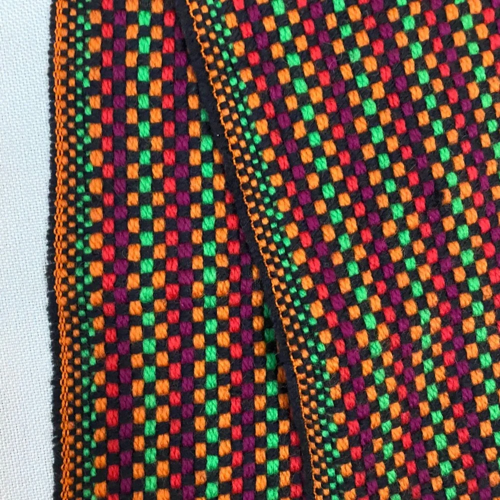 Vintage Carson Pirie Scott Merino Wool Scarf West Germany Multi Color Woven 46in